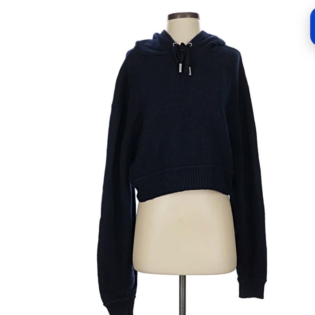 $287 Cashmere Wool The Kooples Navy Blue Hoodie